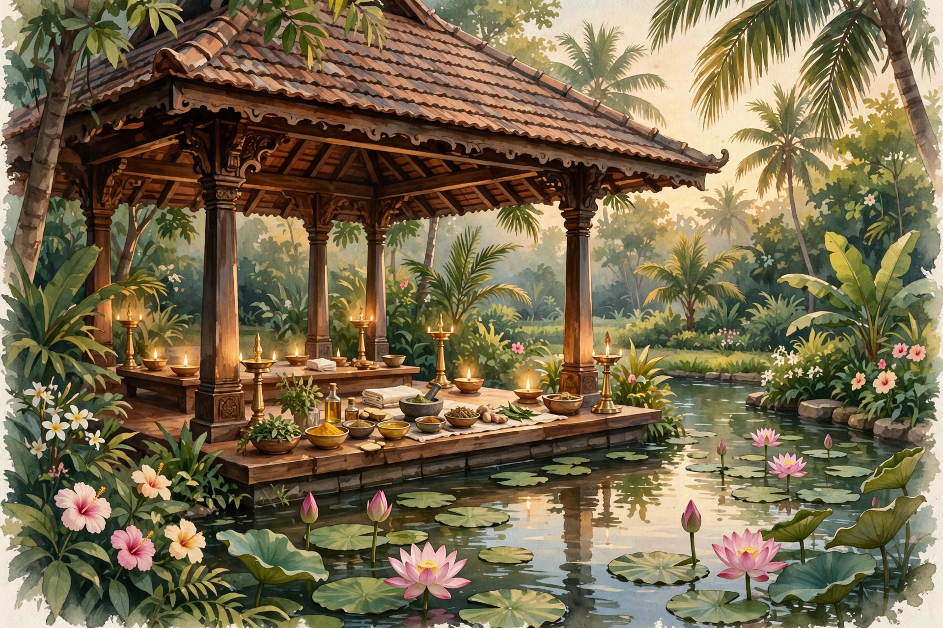 Ayurvedic treatment in a traditional Kerala setting